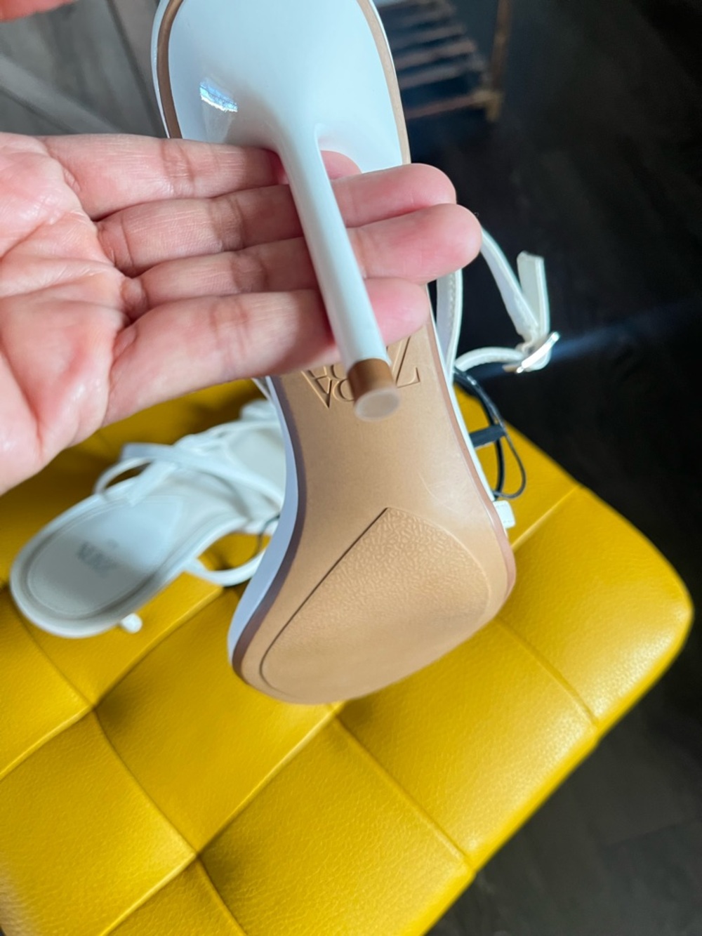 Zara white high heel strap sandal - Picture 5 of 5